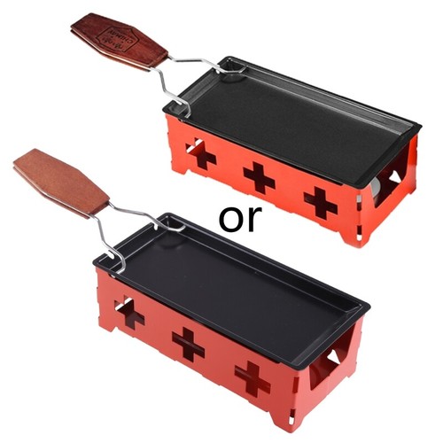 Portable Cheese Raclette Pan Oven Grill Plate Rotaster Baking Tray Stove Spatula - Picture 9 of 9