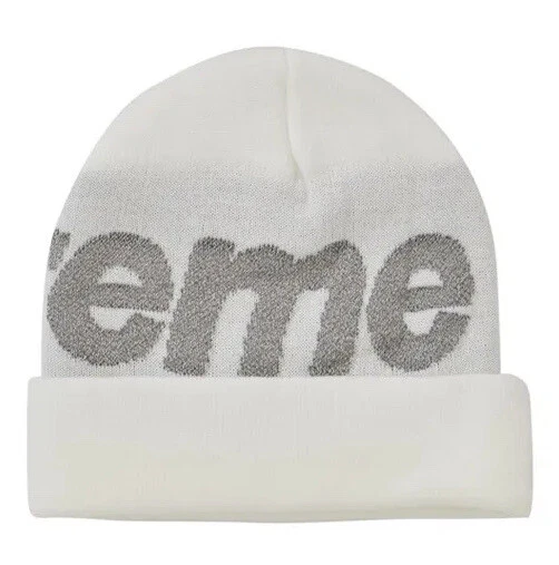 supreme big logo beanie fw18 white eBay