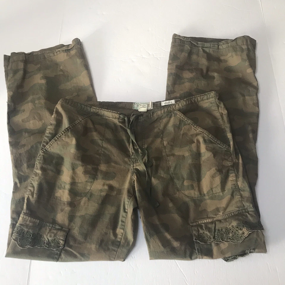 Y2K Cargo Pants 8 Camo Paratrooper Utility Grunge Skate Low Rise Hip Hop Rave - Image 3 of 4