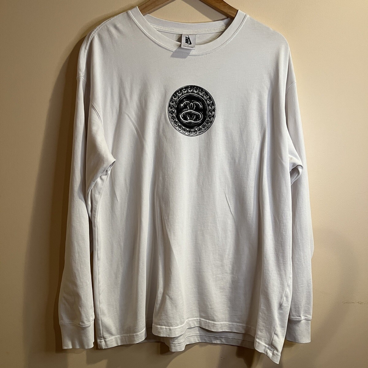 Nike X Stussy SS Link Logo Swoosh White Long Sleeve T-Shirt Nike X Stussy SS Link Logo Swoosh White Long Sleeve T-Shirt