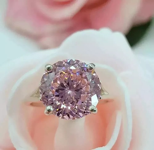Art Deco Style Lab-Created Diamond Pink Sapphire Wedding Ring 14k White Gold FN - Picture 2 of 10