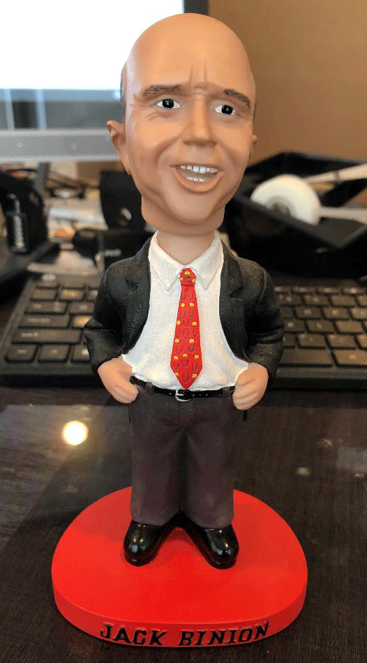 Jack Binion Binion's Ceramic Style Material Bobblehead Doll Reno Las