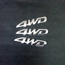 3x 4WD Silver Chrome Meal Badge Sticker Emblem Decal 3D Engine Vehicle Car Grand