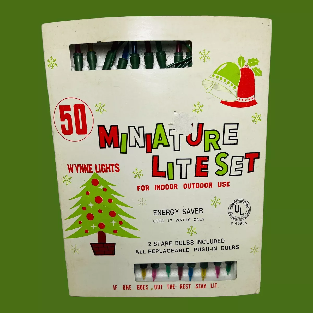 Vintage Miniature Lite Set Wynne Novelty Christmas Tree Lights