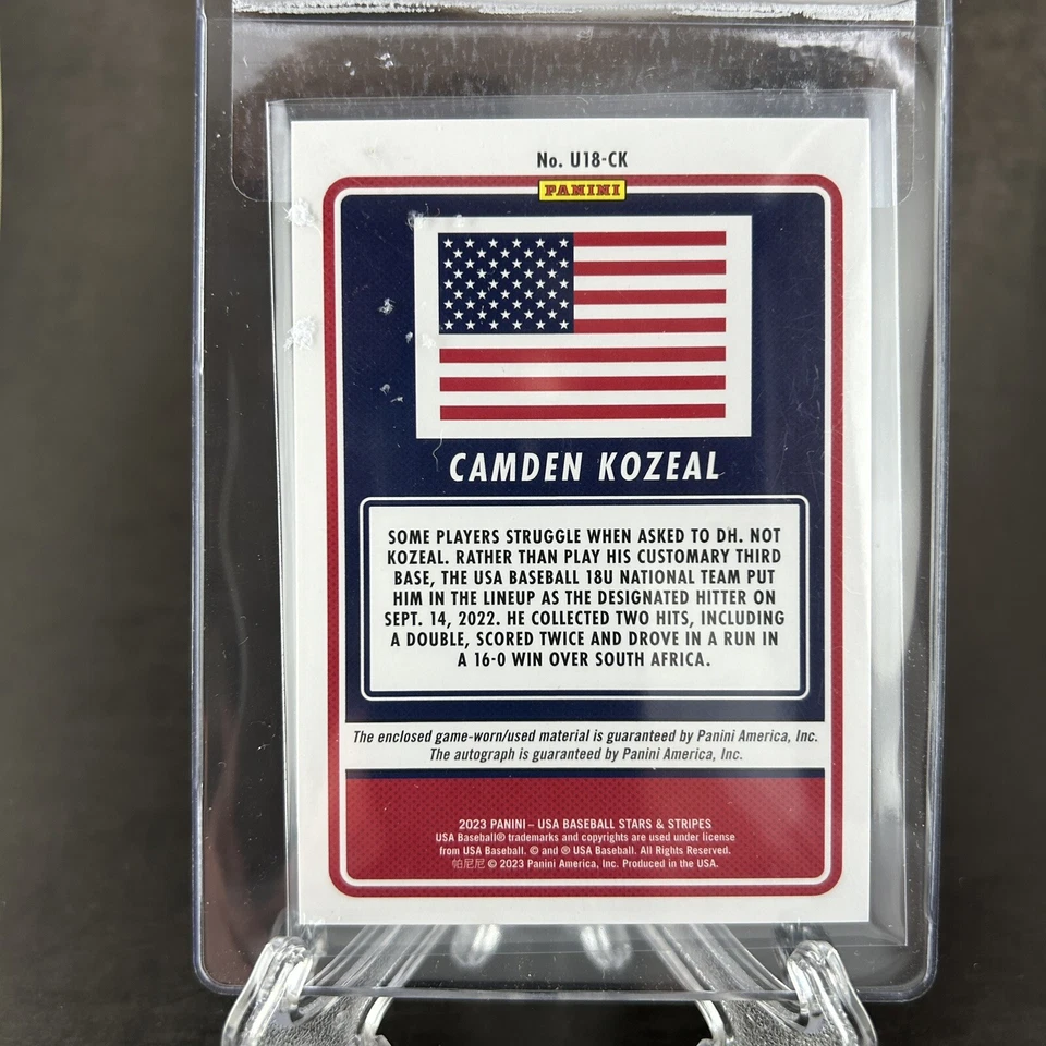 2023 Panini USA Stars & Stripes Camden Kozeal Auto Jersey /72 Vanderbilt - Image 2 of 2
