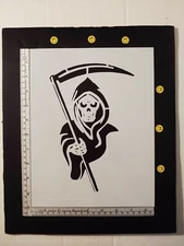 Grim Reaper Skull Halloween 8.5" x 11" Custom Stencil FREE SHIPPING