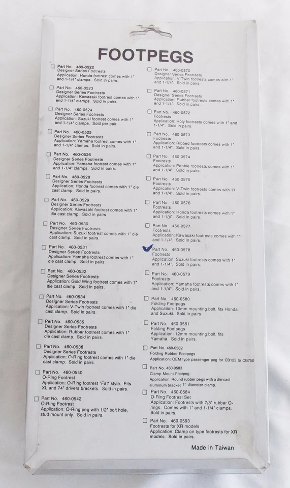 JUEGO DE CLAVIJAS REPOSAPIÉS PROFESIONALES SPORT IMPRESAS SUZUKI PAR CHOPPER CAFÉ PERSONALIZADO 460-0578 Foto 2 de 2