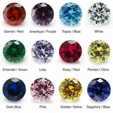Cubic Ziconians 15 Colours  1mm - 12mm   Round Best Quality  - Wholesale