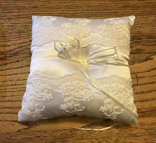 White Ring Bearer Pillow