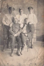 RPPC Soldiers WWI Military Army Studio Young Men Photo Vtg Postcard D11