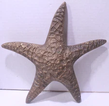 Cast Brass Starfish Sculpture / Wall hanging 9" Nautical Sea Art Hong Kong Décor