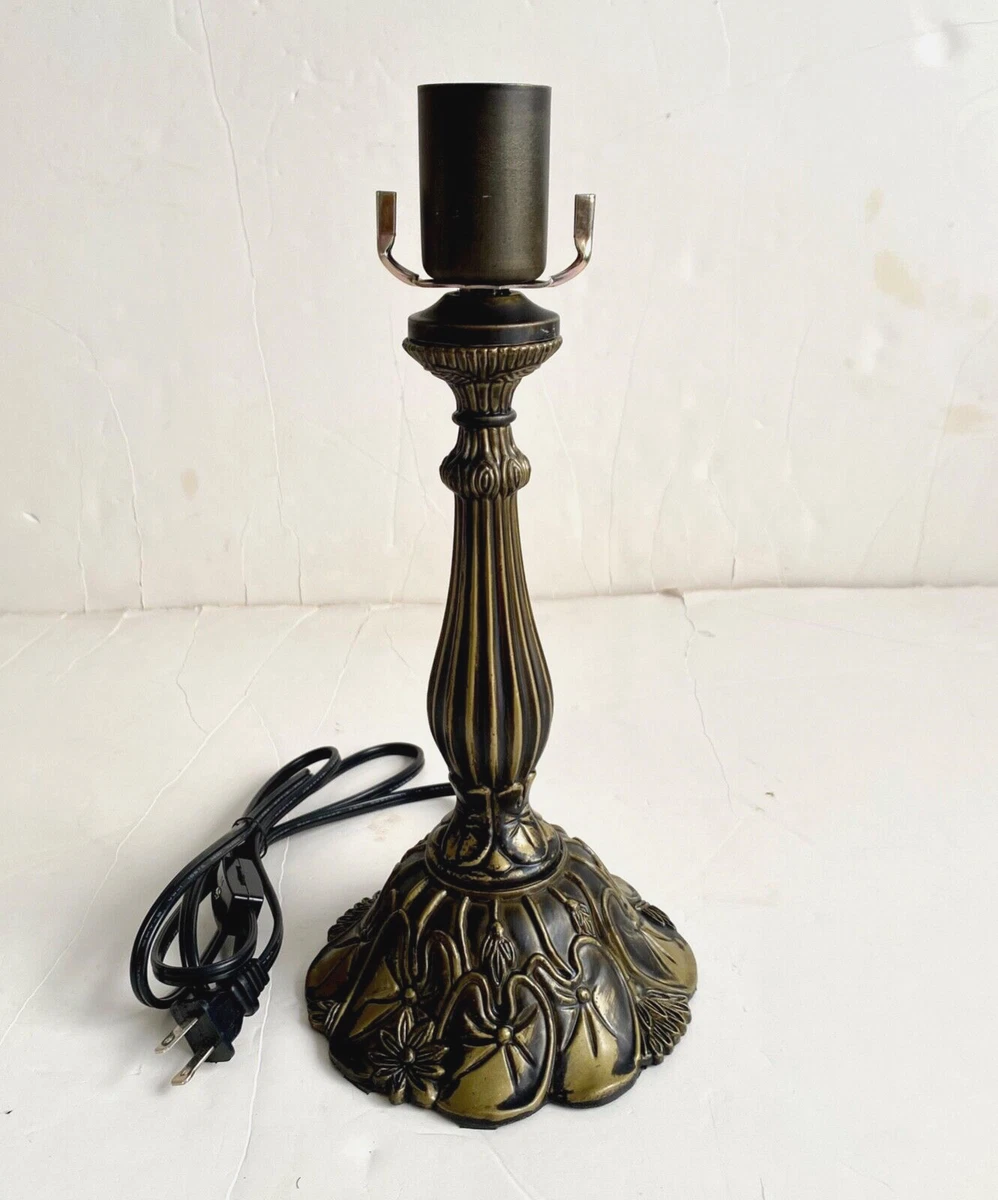 Vintage Metal Table Lamp Base Lily Pads Pad Shabby Chic Victorian Art Nouveau
