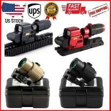 3x Magnifier G43 G33 Combo 558 Red Dot Scope With Side Switch Mount Hunting