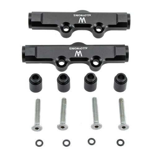 Black Top Feed Fuel Rails FOR 2002-2014 2013 Subaru WRX , 2007-2021 2008 STI - Picture 10 of 11