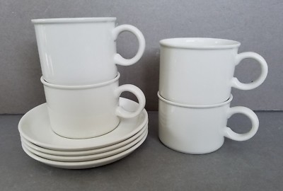 4 Midwinter Ltd Stonehenge White Cups & Saucers England EUC