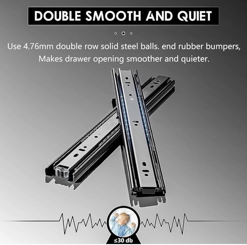 AOLISHENG 5 paia guide per cassetti scorrevoli per cassetti 450 mm resistenti 45 kg 18 pollici - Foto 4 di 7