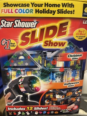 Star Shower Slide Show Holiday Christmas Halloween LED Projector NEW OPEN BOX