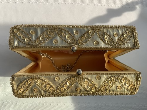 Vintage Richere by Walborg Gold Beaded Sequined Purse Evening Bag Japan - Picture 8 of 11