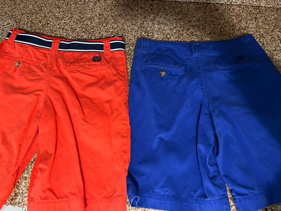 批量 2 件 男孩 Chaps Chino 短裤 尺寸 12 蓝色 橙色 — 第 4/4 张图片