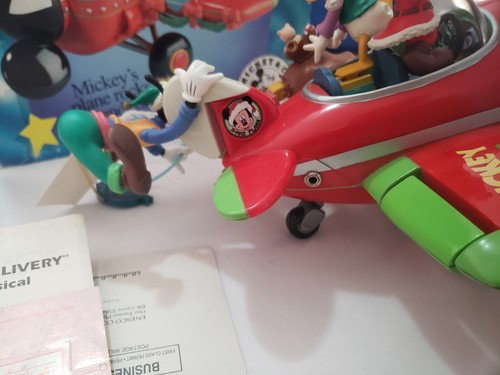 Enesco Mickey's Christmas Delivery Deluxe Multi-Action Airplane Musical -Video - Picture 5 of 19