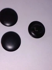 8 VINTAGE LOW SHANK BUTTONS ROUND SMOOTH BLACK 13/16inch BL18