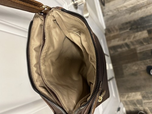 Gussaci Crossbody Handbag Women Brown Faux Leather Lined Purse Shoulder Bag - Picture 10 of 12