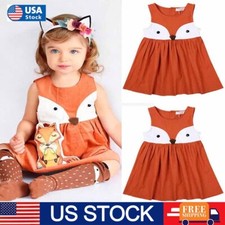 Toddler Infant Kids Baby Girls Summer Fox Princess Party Wedding Tutu Dresses