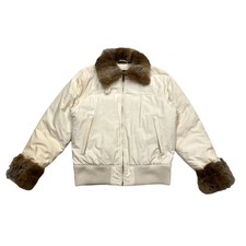 Woolrich Womens Fur Trim Padded Aspen Jacket | Vintage Designer Off White Vtg