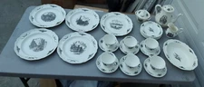 Wedgwood Philadelphia 29pc Dish Set Plate Cups Christ Church Teapot Cream Sugar+