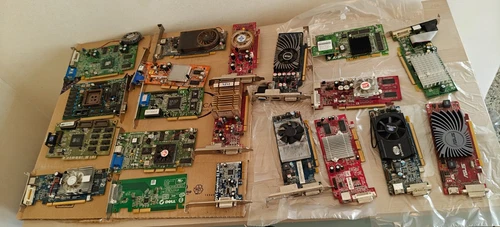 20 x lotto lot 20 schede VGA CARD SCHEDA VIDEO GRAFICA PCI-E AGP PCI ISA VINTAGE