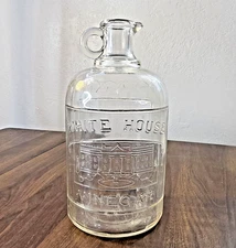 White House Vinegar Handled Glass Jug 10" Half Gallon Size 1920s Winchester VA