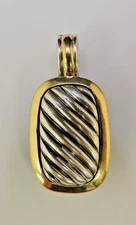 DAVID YURMAN Sterling 18k Gold Albion Cable Pendant Enhancer(20434-Designer)
