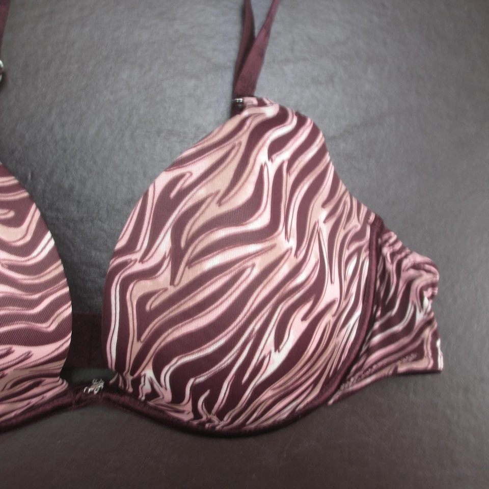 Sujetador Lily of France Mujer 36B Rosa Marrón Remolino Acolchado Con Aros Ajustable Foto 4 de 4