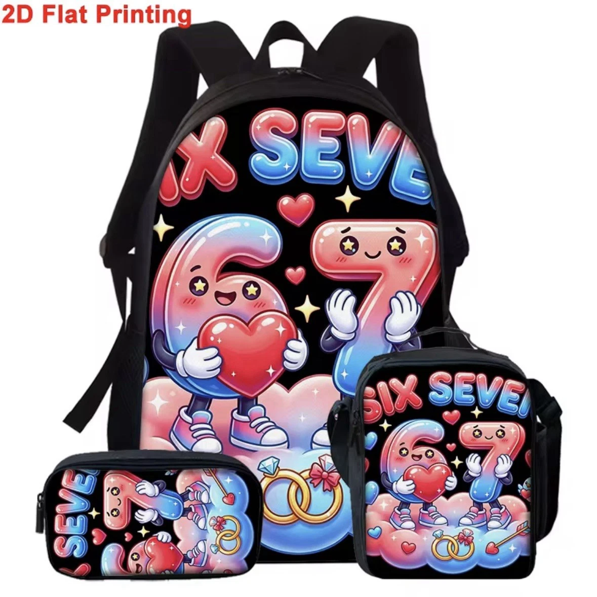67 Back Pack Set Of 3 school Bag Set