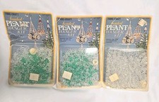 VINTAGE FIBRE-CRAFT BEADED 3 Pc Lot PLANT HANGER KIT 1978-24" NOS