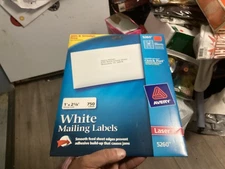 Avery Easy Peel Mailing Address Labels Laser 1 x 2 5/8 White 750/Pack 5260