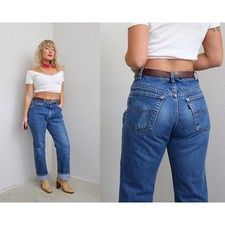 1970's Vintage Levi's Dark Wash Straight Leg Jeans Women's MD LG 32" 33" Mens SM