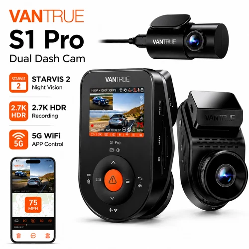 Vantrue S1 Pro Dash Cam Front and Rear, STARVIS 2 Night Vision AI Dual Dash Cam deal from eBay