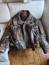 Lederjacke mit Toller Patina XL Bikerjacke Ec...