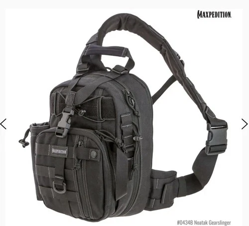 Maxpedition Black Noatak Gearslinger Tactical Backpack Bag - 0434B New