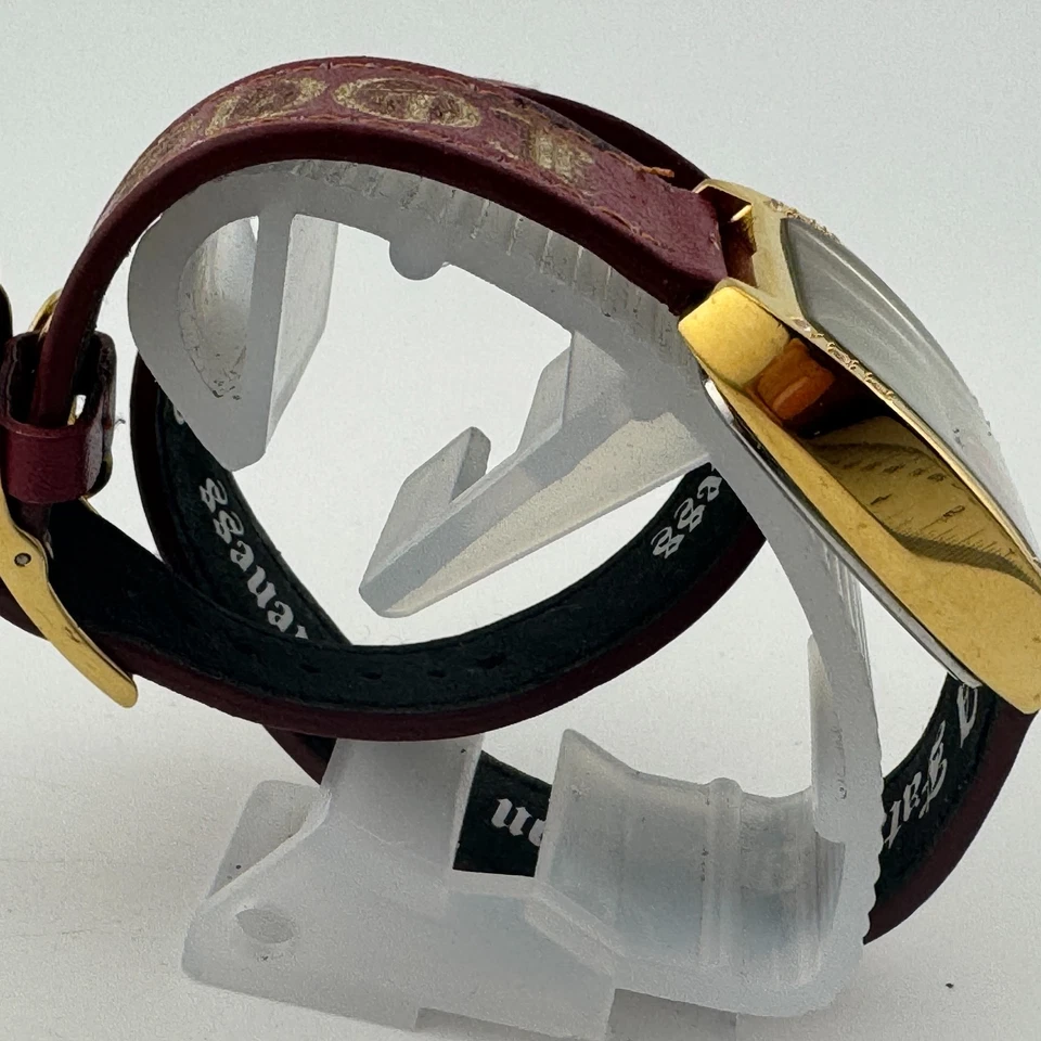 SaraJuku Quartz Watch Women 50m Gold Tone Barrel Diamonds Long Band New Battery - Image 3 of 4