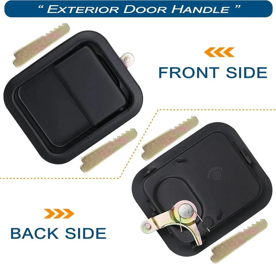 Exterior Door Handles W/Keepers Compatible with Jeep Wrangler YJ TJ 1991-2006 wi Foto 2 de 4