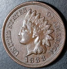 1888 INDIAN HEAD CENT - With LIBERTY & DIAMONDS - XF EF