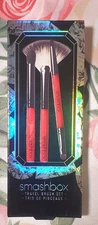  Smashbox 3 Piece Mini Travel Brush Set Fan Smudger Shadow  NEW