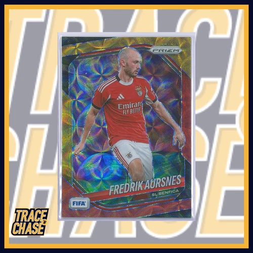2025-26 Panini Prizm FIFA Soccer Fredrik Aursnes Choice Red &amp; Gold Prizm #231