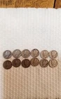 Mercury Dimes Silver 90% Circulated Condition Lot Of 12 Coins