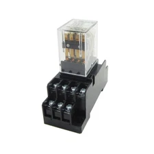 12VDC Coil Power Relay 4PDT 5A NNCC68BL-4Z MY4NJ HH54P DC 12V + Socket Base