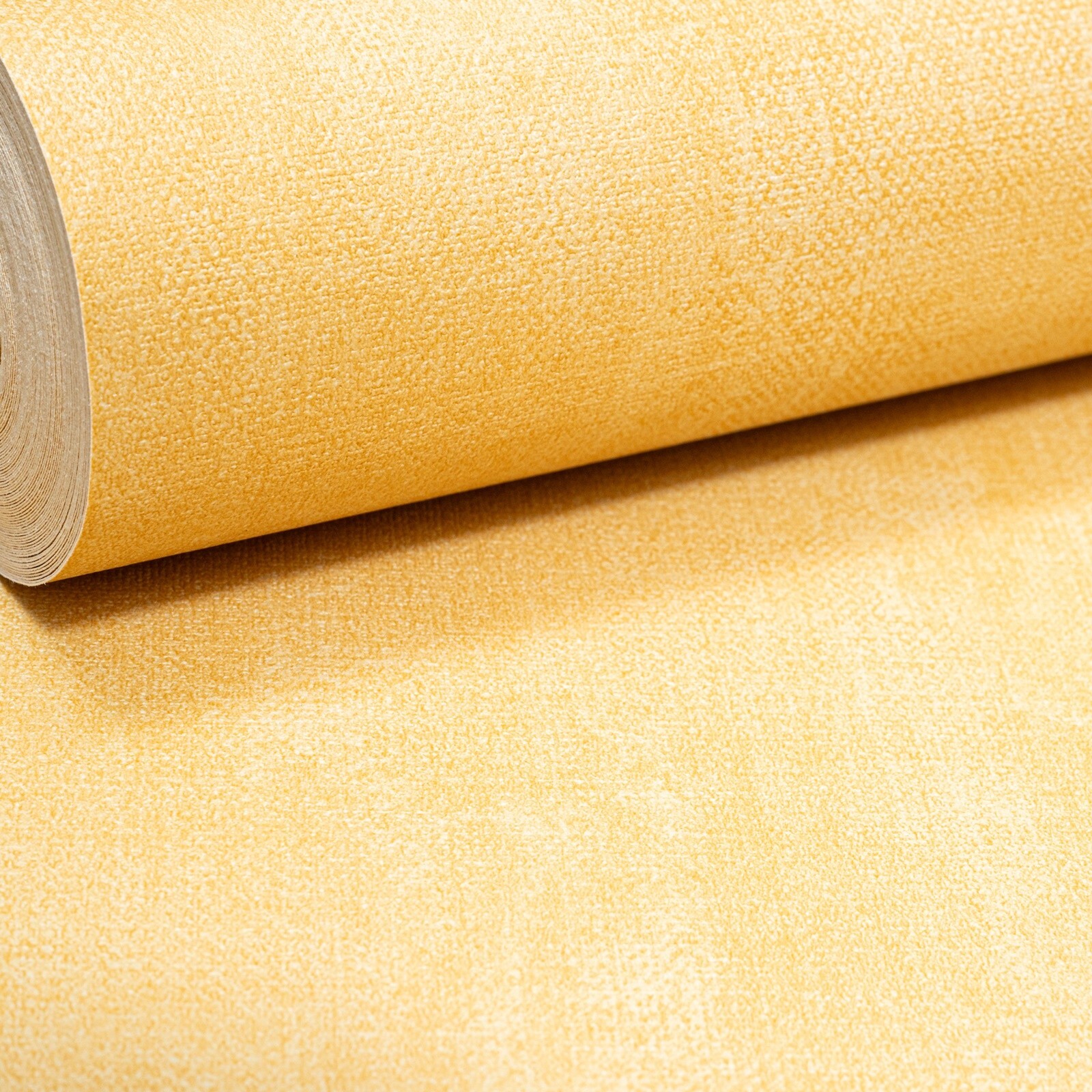 Plain Yellow Textured Wallpaper Linen Effect Paste The Wall Slightly