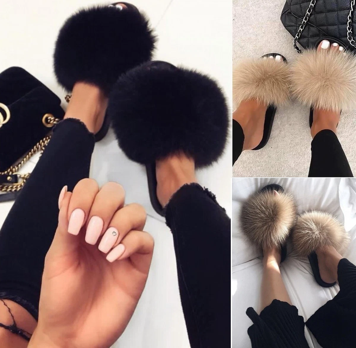 Cheap fluffy sandals sale