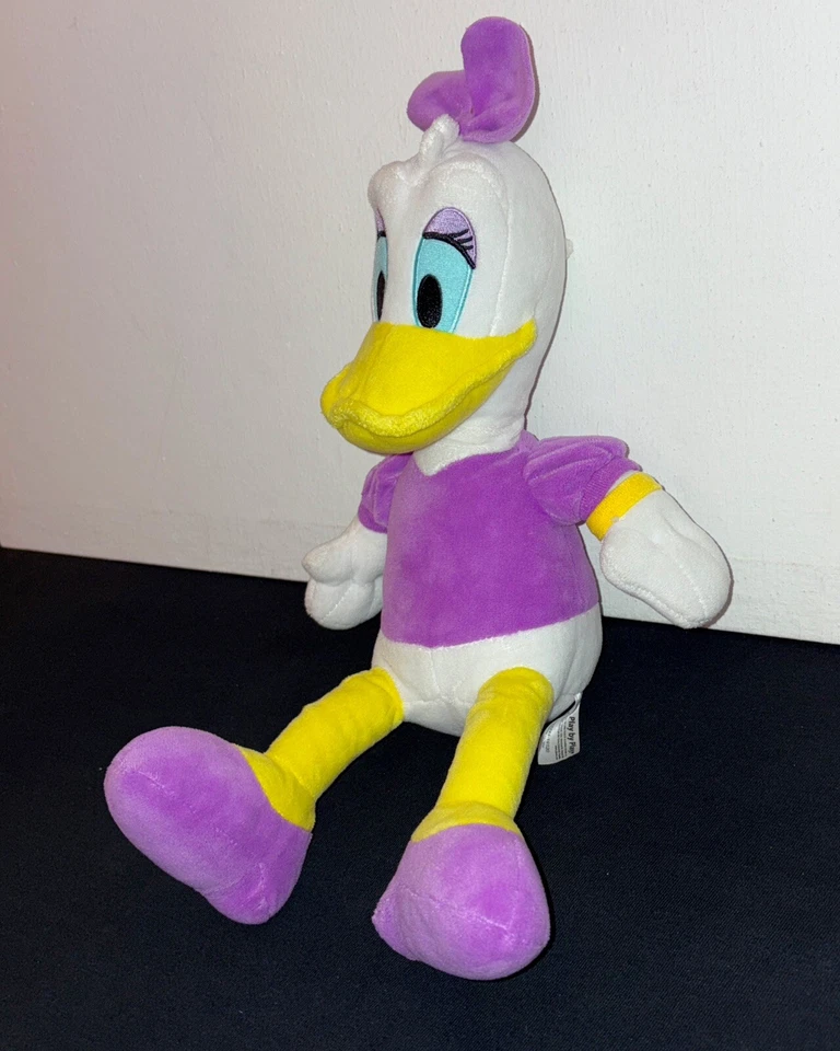 Vintage 34cm Disney Daisy Duck Stofftier Freundin von Donald Duck lila Schleife - Bild 2 von 4